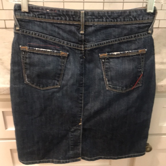 Banana Republic Denim Skirt Womens Size 0 Blue Jean Cactus Distressed Pencil - Picture 4 of 9
